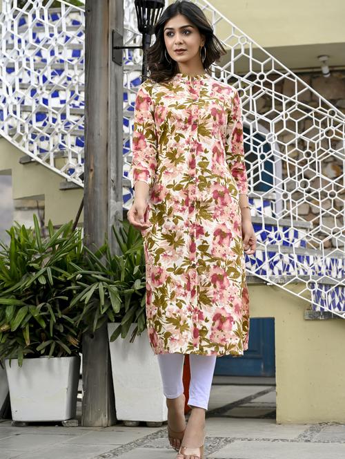 women floral printed straight kurta - 21158042 - Very Small Image - 1