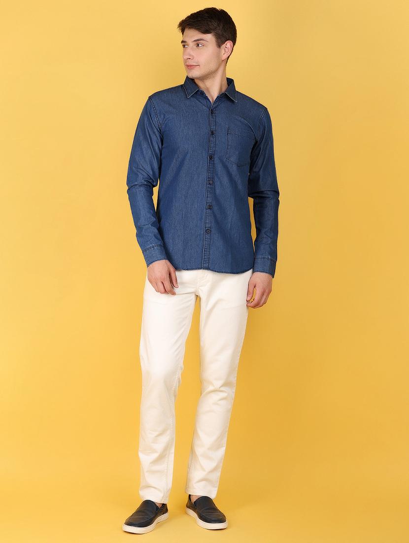 blue denim casual shirt - 21160272 - Zoom Image - 3