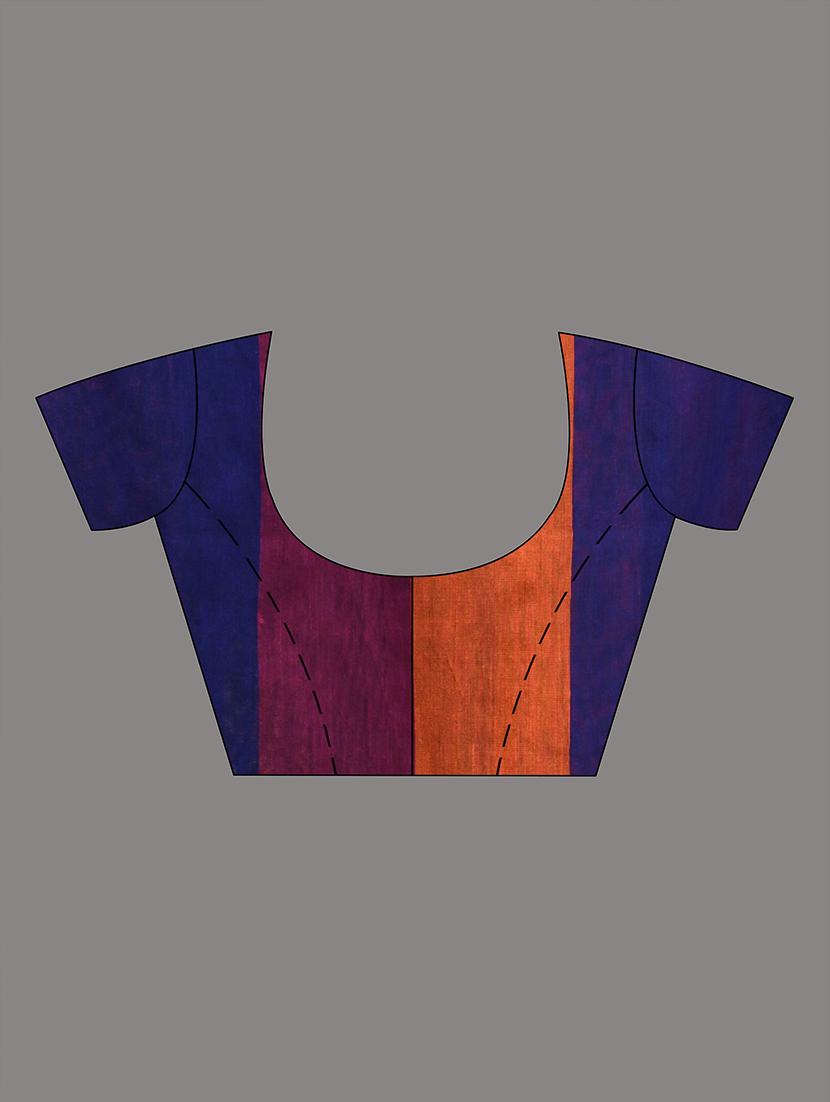 multi colored cotton handloom saree with blouse - 21161417 - Zoom Image - 4