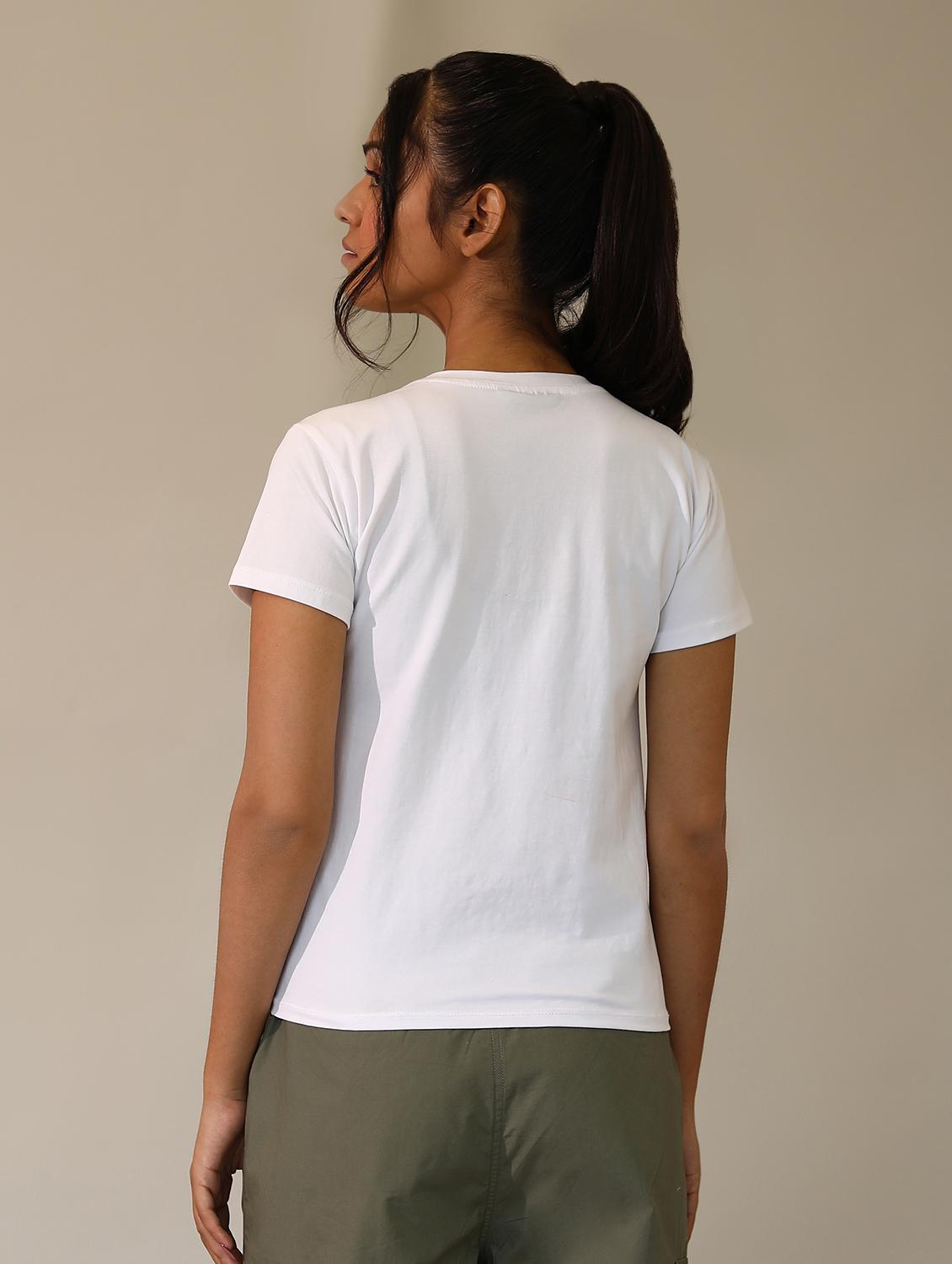 women solid cotton modal short sleeves t-shirt - 21164626 - Zoom Image - 5