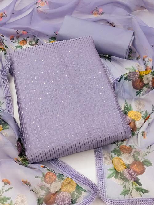 sequins work unstitched suit set - 21167639 - Very Small Image - 1