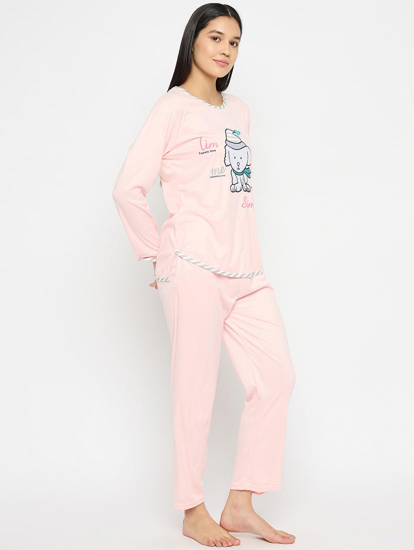 pink printed viscose pyjama set - 21167756 - Zoom Image - 3