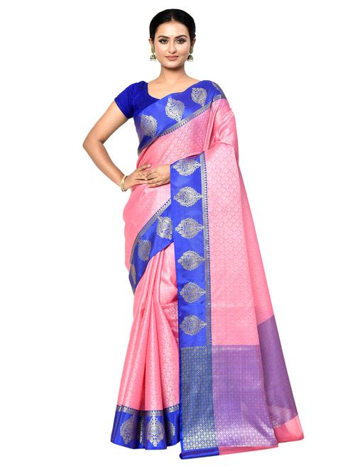 pink banarasi saree with blouse - 21167801 - Very Small Image - 1