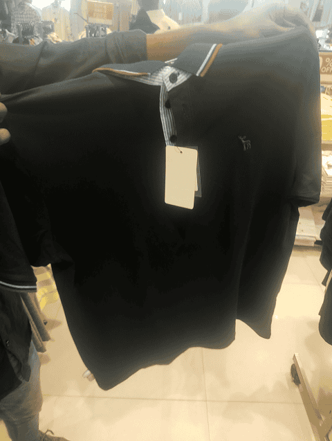 navy blue fancy fabric tshirt - 21168674 - Very Small Image - 1