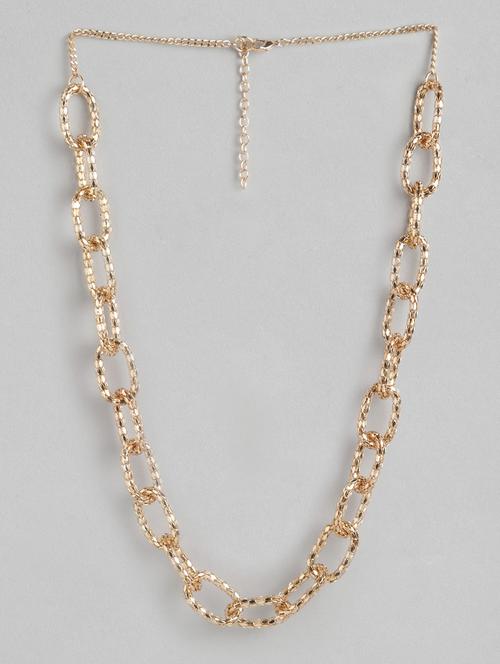 gold metal chain necklace - 21169799 - Very Small Image - 1