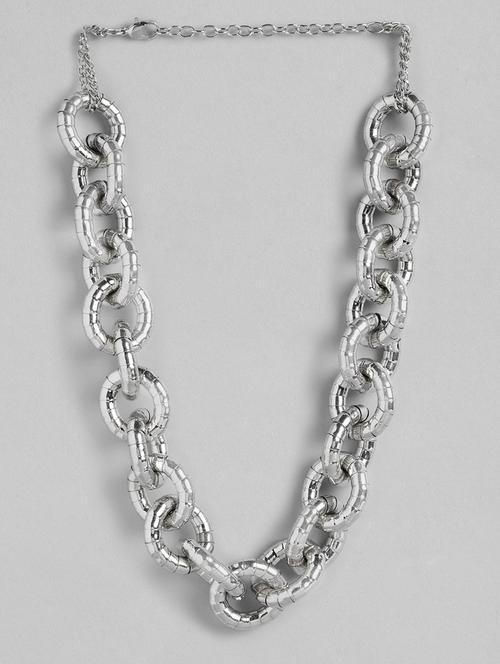 silver metal chain necklace - 21169841 - Very Small Image - 1