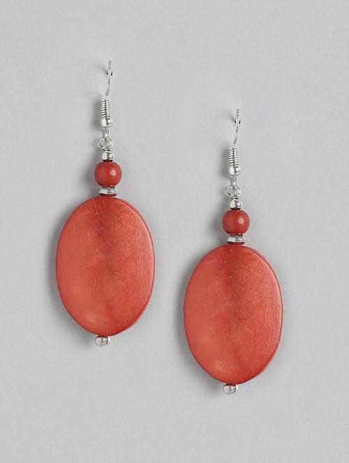 red metal drop earrings - 21170004 - Very Small Image - 1