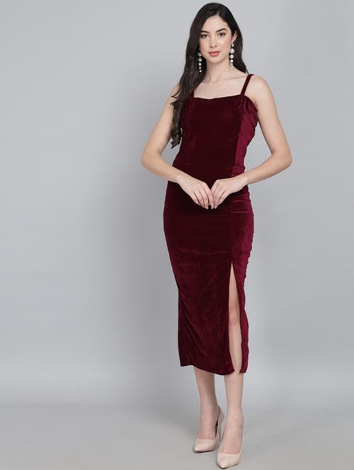 women solid shoulder strap bodycon dress - 21170076 - Very Small Image - 1