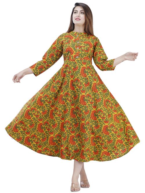 women three quarter sleeve ethnic dress - 21170712 - Very Small Image - 1