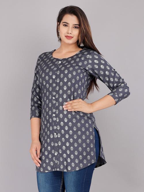 women printed straight kurti - 21170758 - Very Small Image - 1