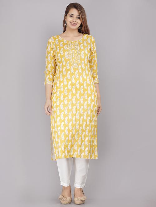 women printed straight kurta - 21170876 - Very Small Image - 1
