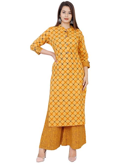 yellow kurta palazzo set  - 21171514 - Very Small Image - 1