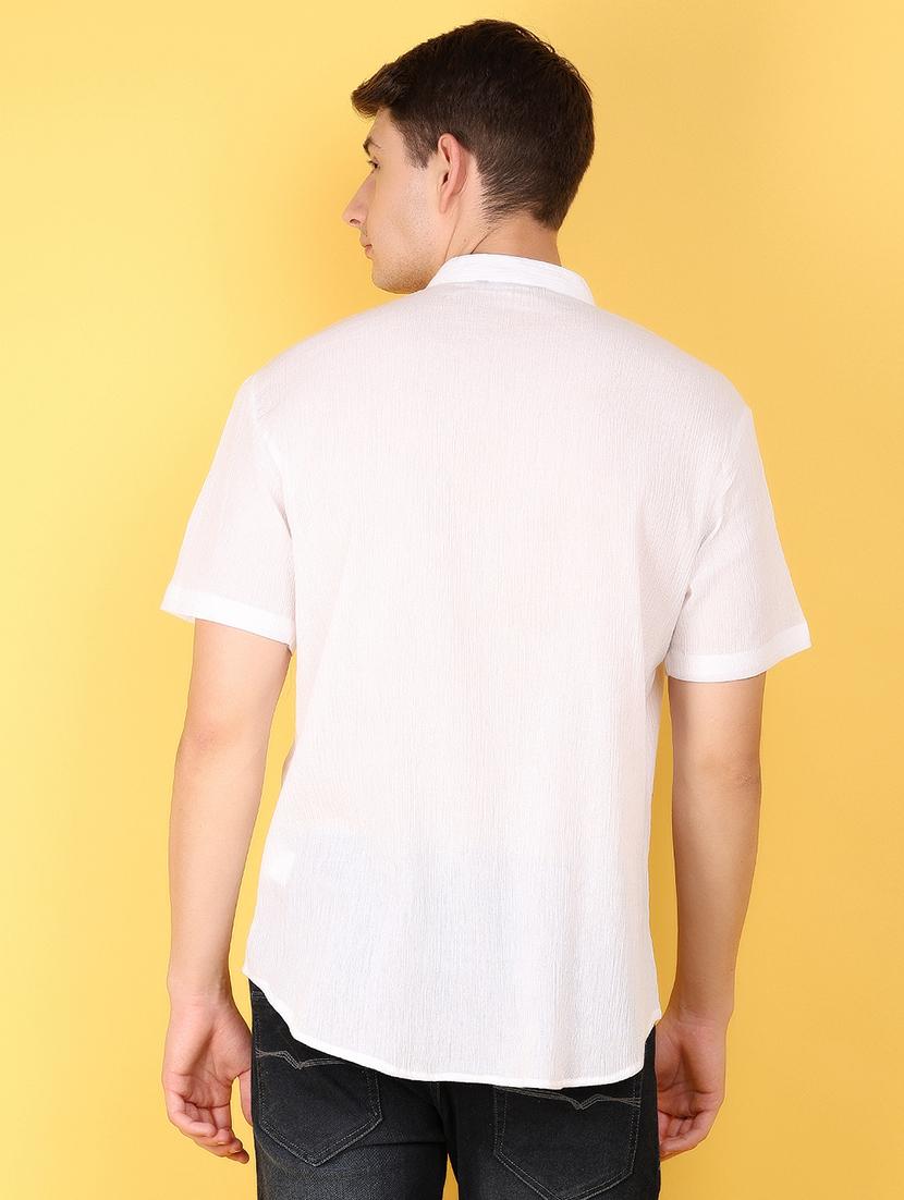 white cotton casual shirt - 21172018 - Zoom Image - 2