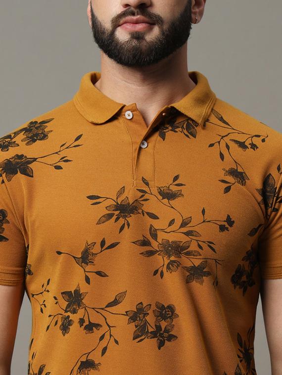 mustard polyester polo t-shirt - 21173300 - Zoom Image - 4