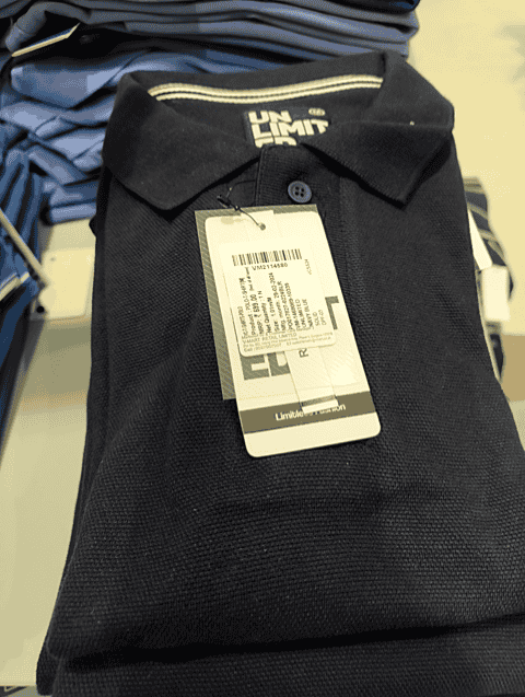 navy blue fancy fabric tshirt - 21174351 - Very Small Image - 1