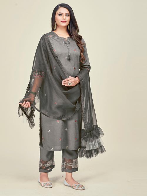 women three quarter sleeve suit set - 21176371 - Very Small Image - 1