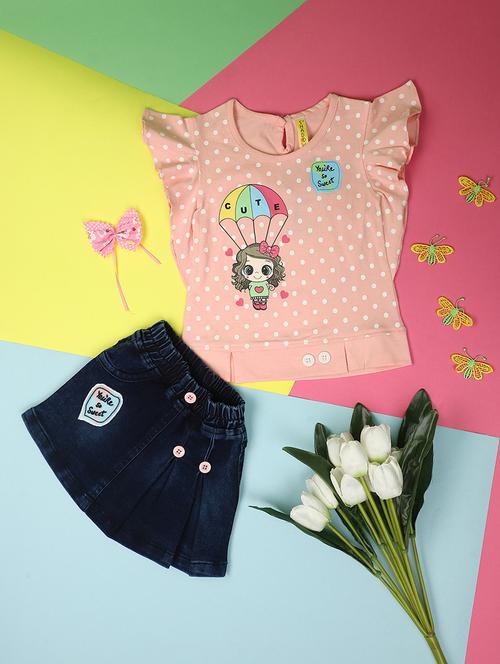 pink printed top & skirt set - 21177569 - Very Small Image - 1