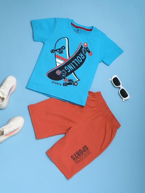 Boys Printed Shorts Twin Set - 21177703 - Very Small Image - 1