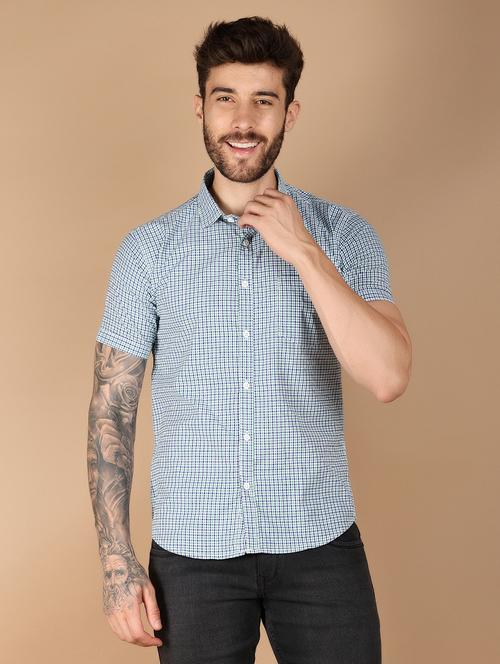 men collared neck short sleeves casual shirt - 21178108 - Very Small Image - 1