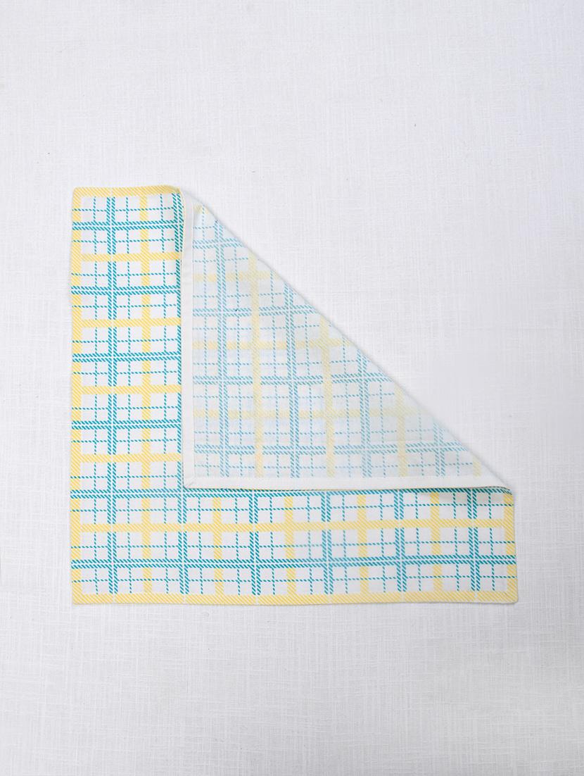 ratan cart teal cotton check pattern 18x18 inch napkin set of 6 - 21178392 - Standard Image - 3