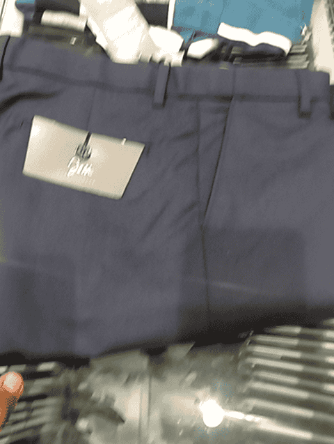 navy blue poly viscose formal trousers - 21178455 - Very Small Image - 1