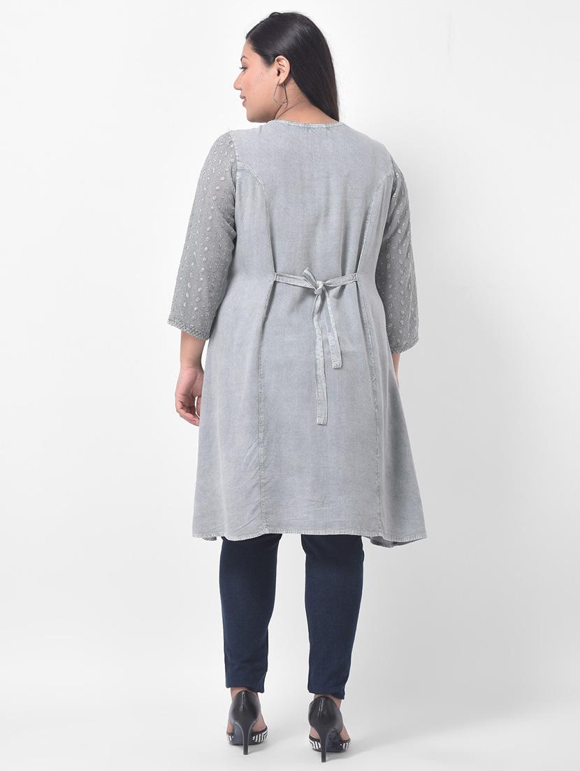 grey rayon regular tunic - 21178741 - Zoom Image - 2