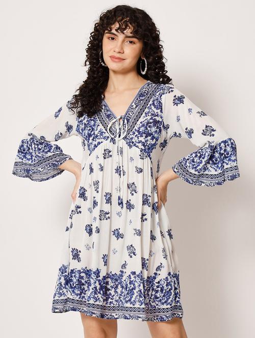 white rayon a-line dress - 21178802 - Very Small Image - 1