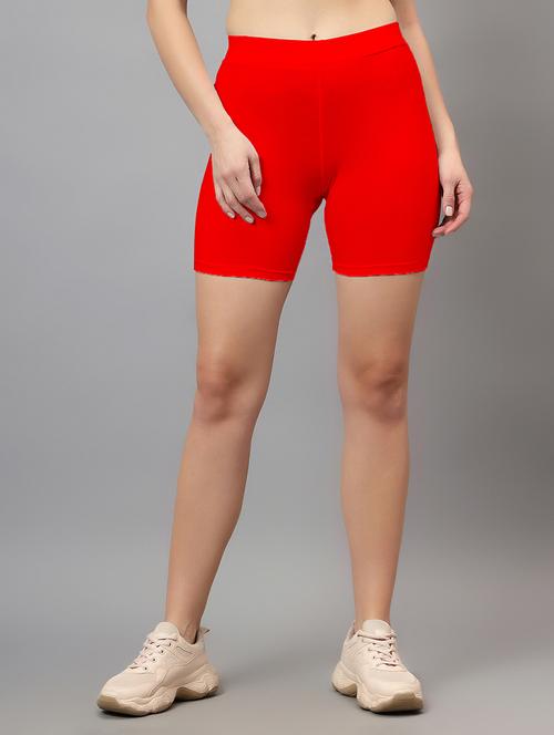 women solid mid rise cycling shorts  - 21179495 - Very Small Image - 1