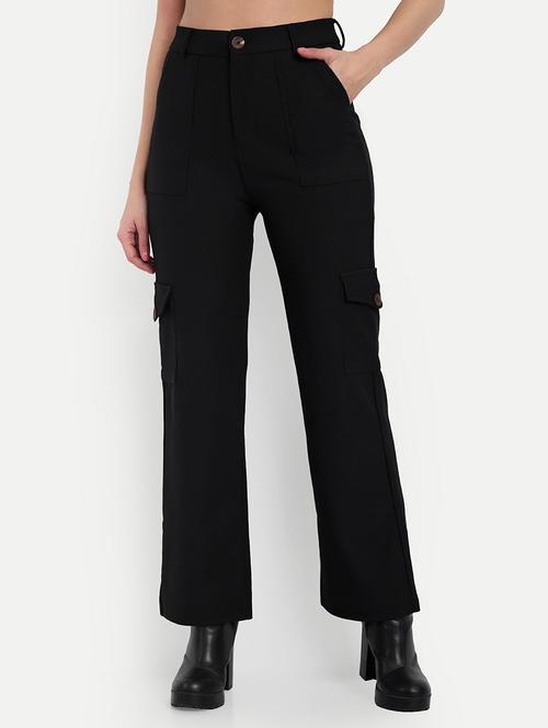 black cotton cargos trouser - 21180065 - Very Small Image - 1