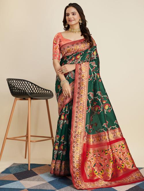women self design banarasi saree with blouse - 21180249 - Very Small Image - 1
