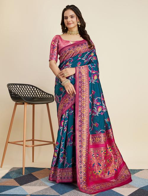women self design banarasi saree with blouse - 21180252 - Very Small Image - 1