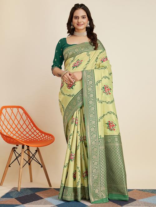 women self design banarasi saree with blouse - 21180272 - Very Small Image - 1