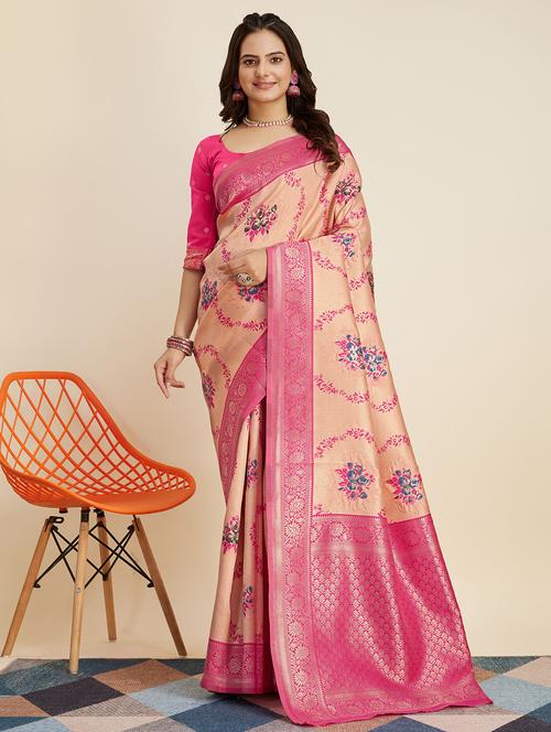women self design banarasi saree with blouse - 21180273 - Very Small Image - 1