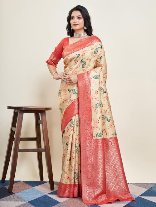 women self design banarasi saree with blouse - 21180293 - Very Small Image - 1