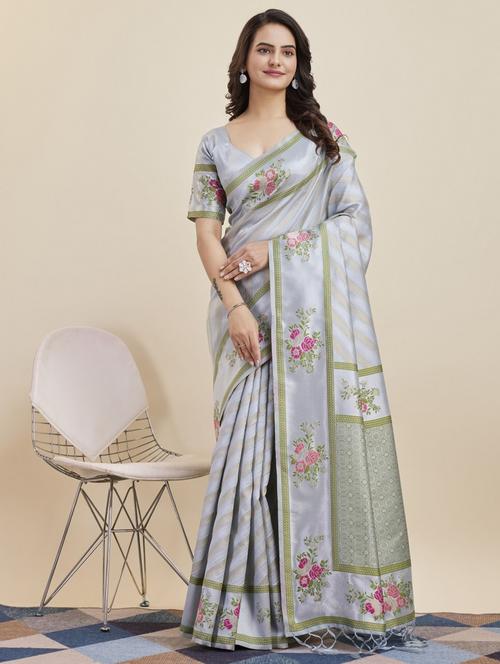 women self design banarasi saree with blouse - 21180308 - Very Small Image - 1