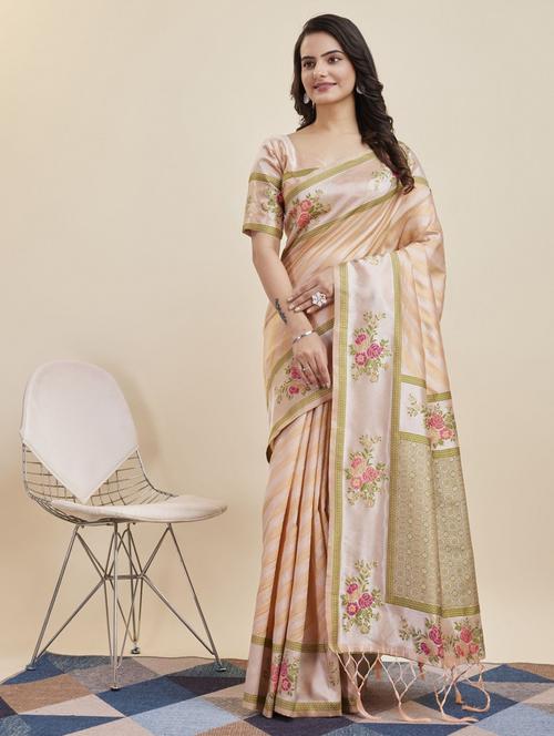 women self design banarasi saree with blouse - 21180309 - Very Small Image - 1