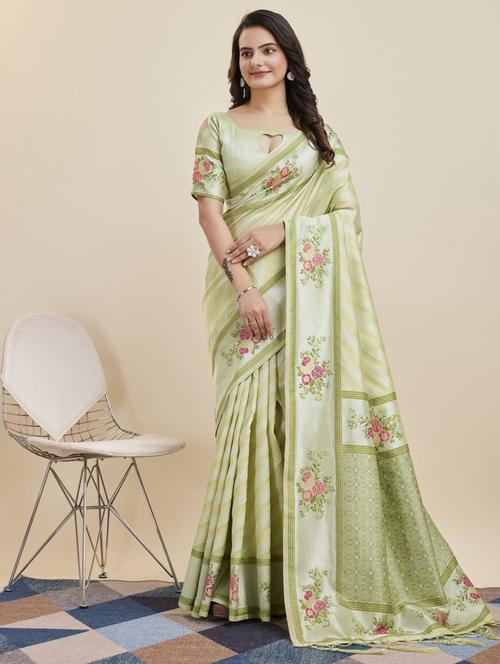 women self design bordered saree with blouse - 21180310 - Very Small Image - 1
