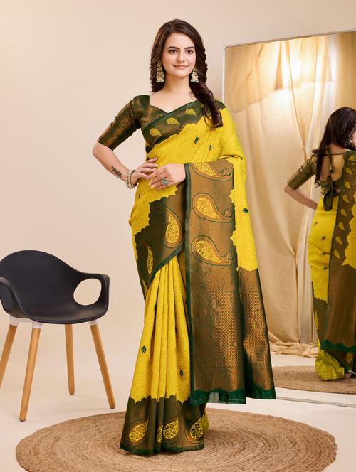 women self design banarasi saree with blouse - 21180365 - Very Small Image - 1