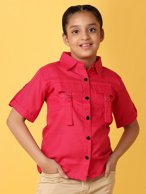 girls short sleeves solid shirt - 21180747 - Very Small Image - 1