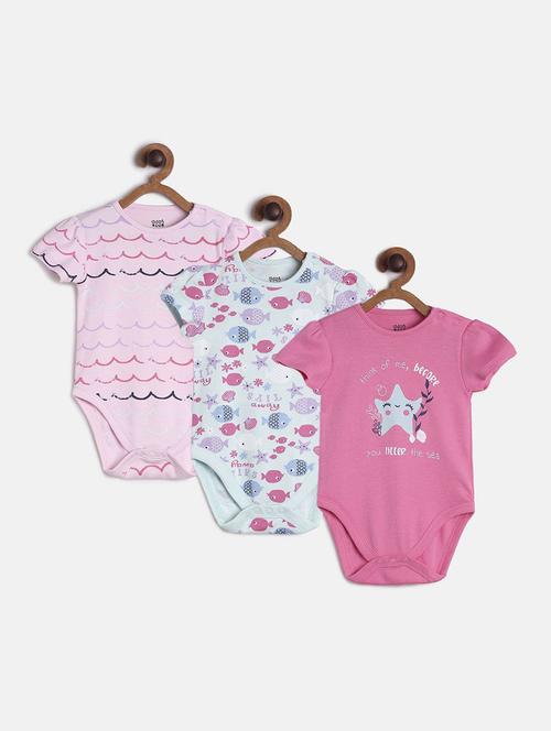 pack of 3 printed rompers - 21181492 - Very Small Image - 1