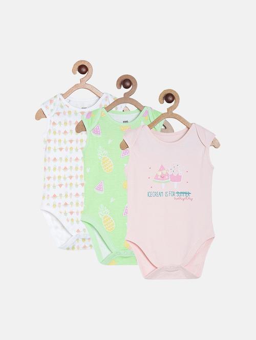 pack of 3 printed rompers - 21181640 - Very Small Image - 1
