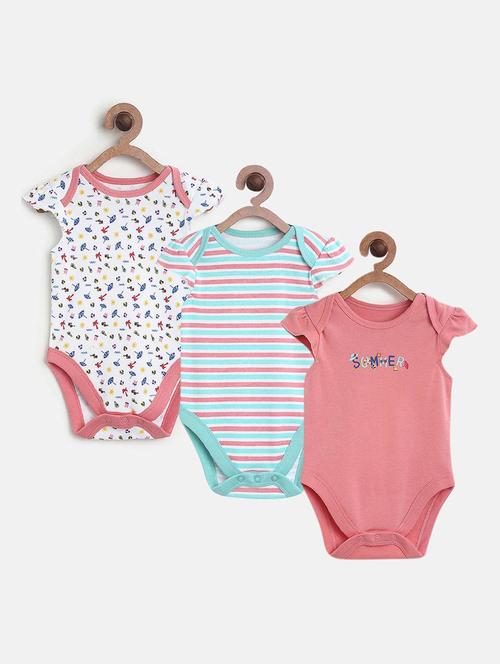 pack of 3 multi colored rompers - 21181806 - Very Small Image - 1