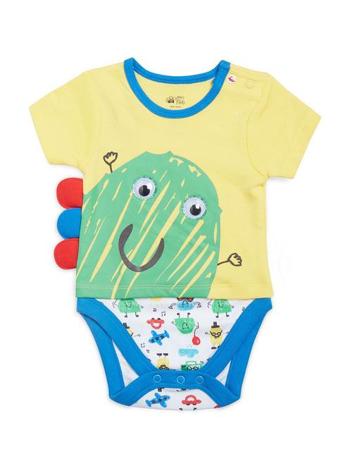 yellow printed cotton romper - 21182072 - Very Small Image - 1