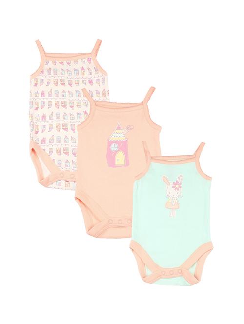 pack of 3 multi colored cotton rompers - 21182504 - Very Small Image - 1