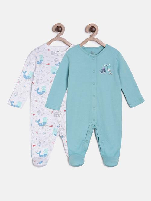pack of 2 multi coloured printed onesies - 21182582 - Very Small Image - 1