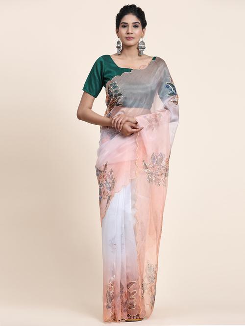 women printed embellished saree - 21183826 - Very Small Image - 1