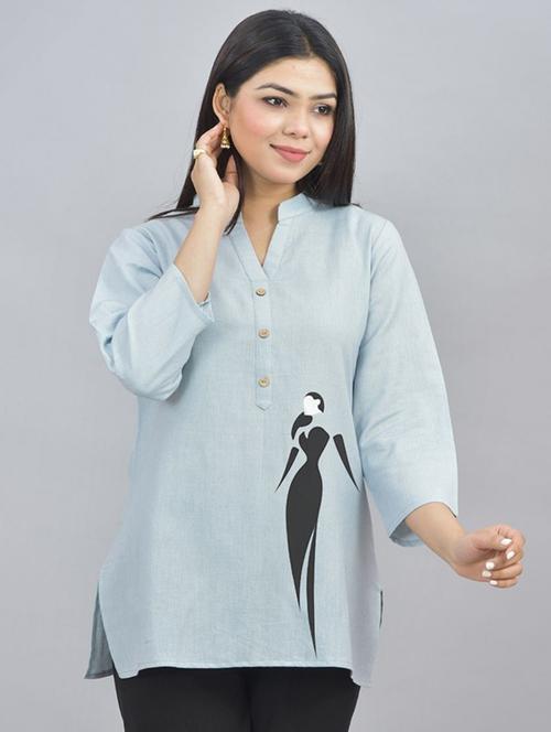 women mandarin neck straight kurti - 21184641 - Very Small Image - 1