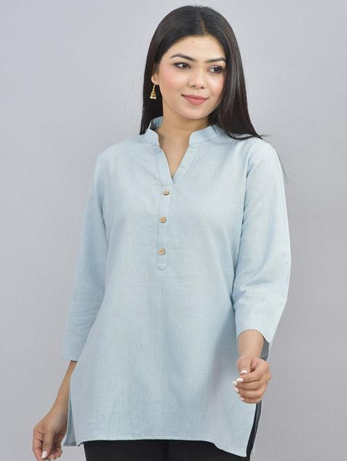 women mandarin neck straight kurti - 21184653 - Very Small Image - 1