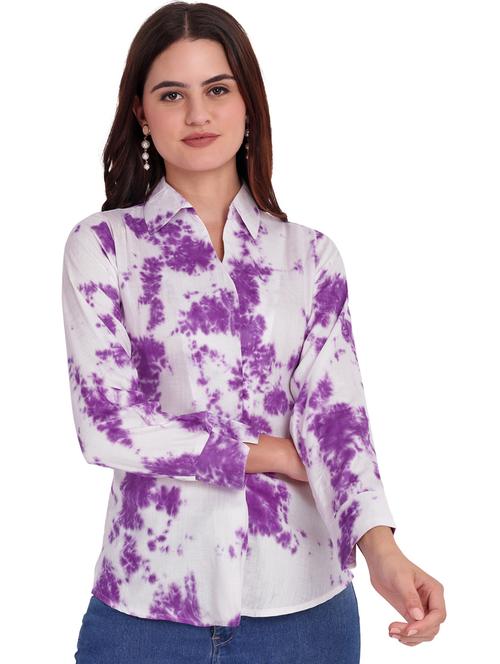 white cotton blend casual top - 21185483 - Very Small Image - 1