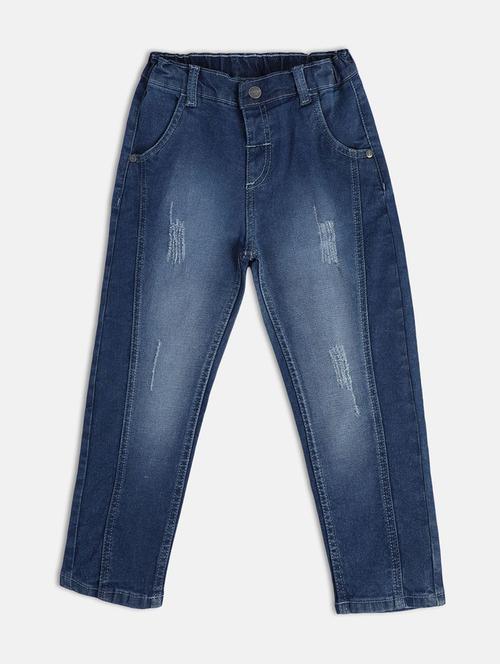 blue cotton blend plain jeans - 21186182 - Very Small Image - 1